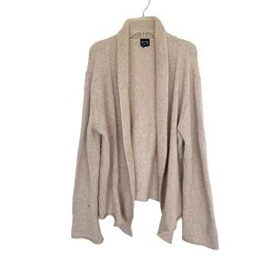 Eileen Fisher Knit Cardigan Sweater Tan Wool Mohair Blend